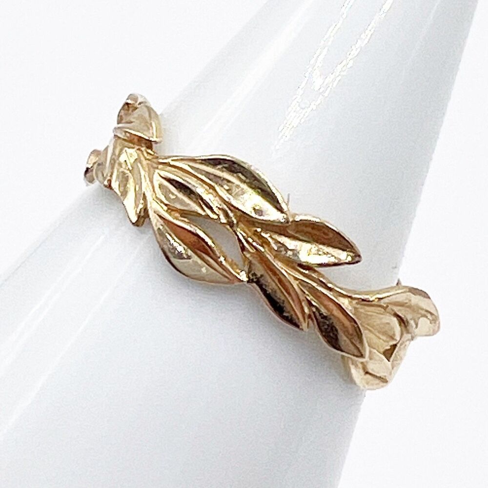 Na Hoku 14K Yellow Gold Leaf Ring Band Size 6.25 Signed - Picture 5 of 11